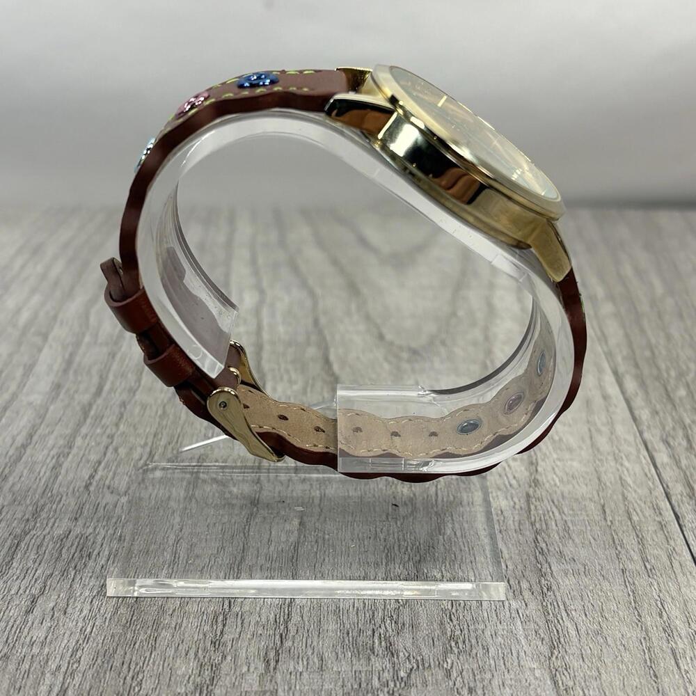 Isaac Mizrahi x Crayola Designer Watch - Gold Tone & Colorful Grommet Leather - Picture 7 of 11